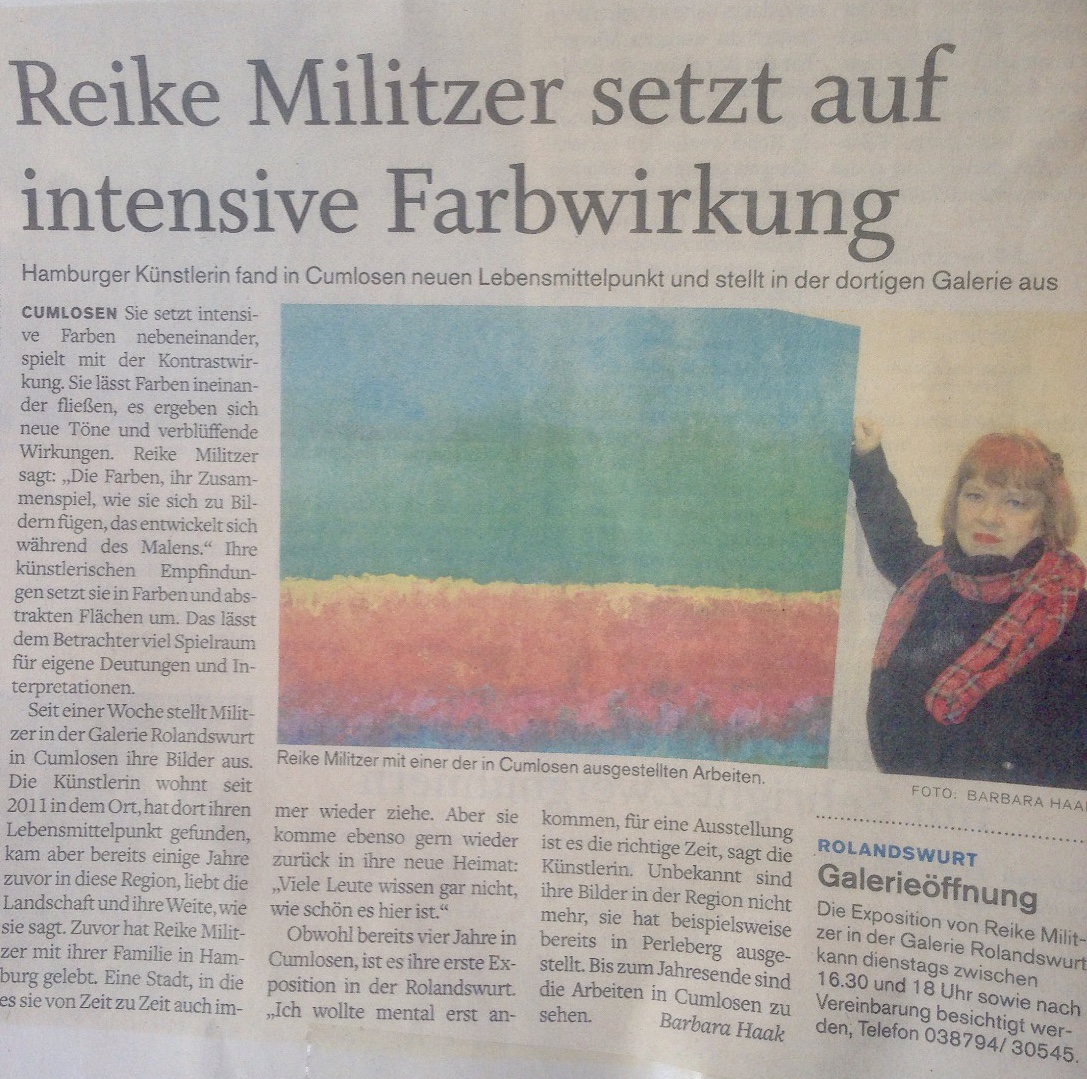 Hamburger Künstlering fand in Cumlosen neuen Lebensmittelpunkt und stellt in der dortigen Galerie aus