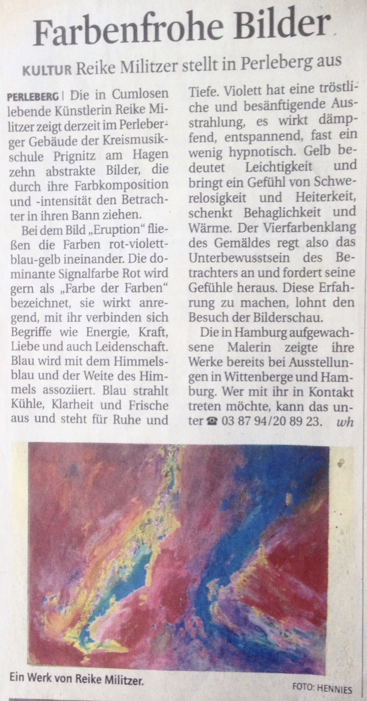 Reike Militzer stellt in Perleberg aus